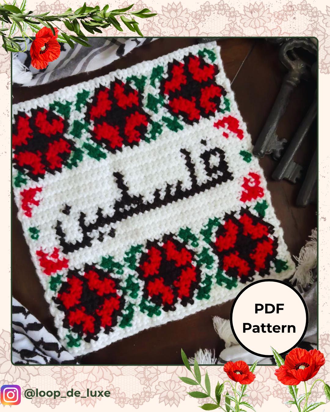 30 Tapestry Crochet Patterns: Our Favorite Wall Art, Bags, and Gifts 24 Poppies and Palestine Tapestry Crochet Pattern