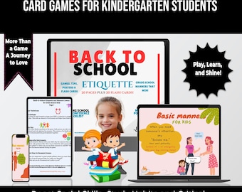 Tarjetas didácticas de etiqueta para la vuelta al cole: Juego de modales para el jardín de infancia (Descarga digital)