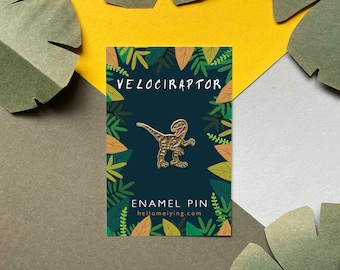 Velociraptor Enamel Pin Badge