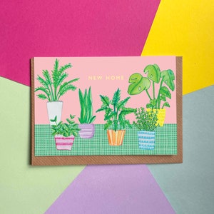 New Home House Plants Greetings Card 画像 1