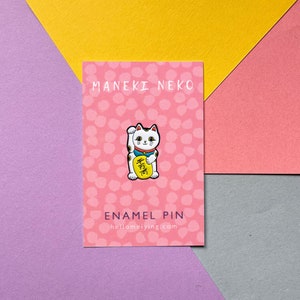 Maneki Neko (Lucky Cat) Enamel Pin Badge