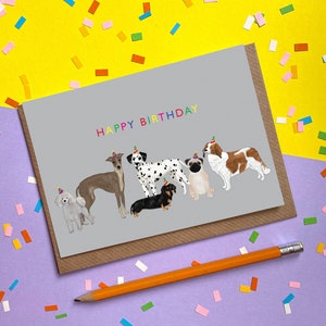 Alles Gute zum Geburtstag Hunde | Leere Grußkarte