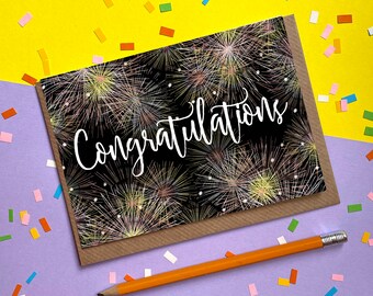 Congratulations - Fireworks | Greetings Card