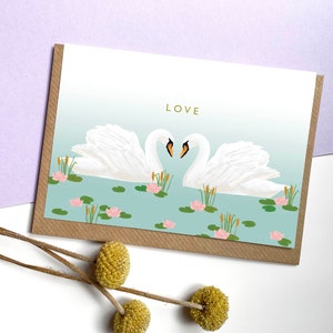 Love - Schwäne | Grußkarte