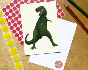 Carte postale • T Rex, illustration de dinosaure