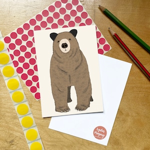 Carte postale • Toby, illustration de l'ours brun