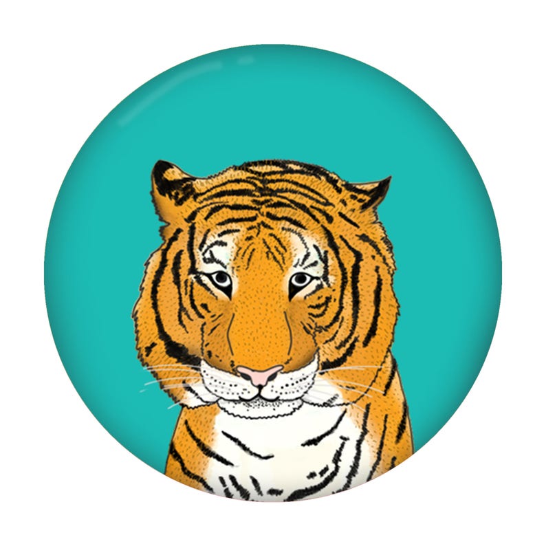 38mm Button Badge Tiger, assorted colours available image 5