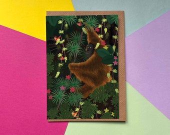 Jungle Orangutan | Greetings Card