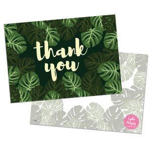 Pacchetto di 10 cartoline di ringraziamento con buste Kraft marrone - Monstera
