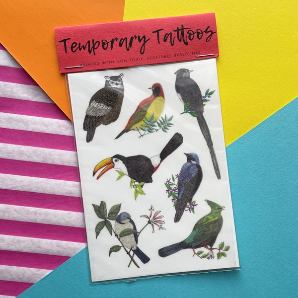 Temporary Tattoos - a collection of cute bird designs!