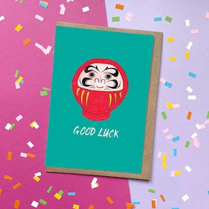 Bonne chance - Daruma ( France) Carte de salutations