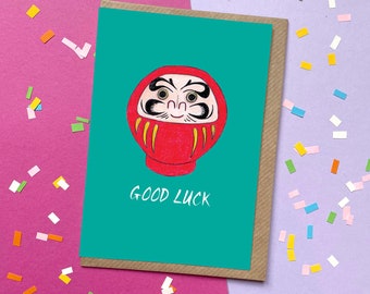 Good Luck - Daruma | Greetings Card