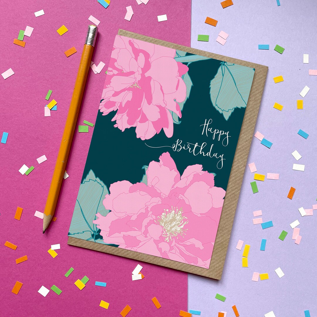 Happy Birthday, Peony | Greetings Card - Etsy