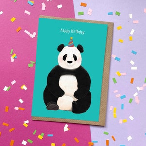 Feliz Aniversário Panda | Cartão de boas vindas
