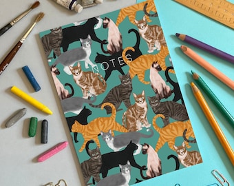 A5 Notebook - Cats - with Plain or Lined Pages