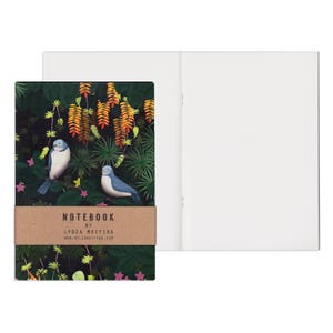 A6 Mini Notebook Jungle Birds illustrated jungle cover with plain pages image 3