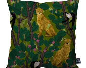 Cheetahs and Monkeys • Wild Animals Cushion Cover