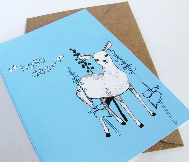 REDUCED Hello Deer Greetings Card image 2