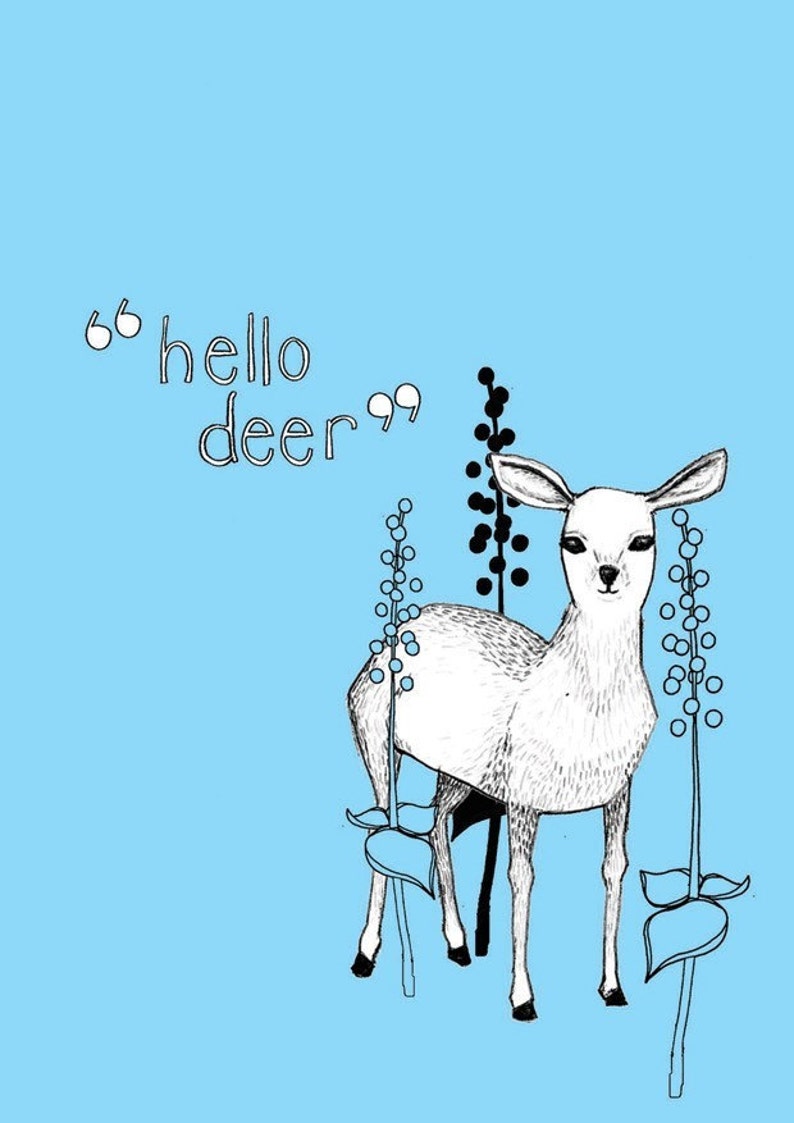 REDUCED Hello Deer Greetings Card image 3