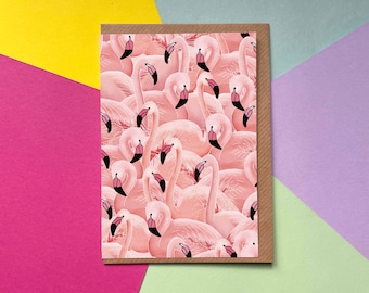 A Flamboyance of Flamingos | Greetings Card