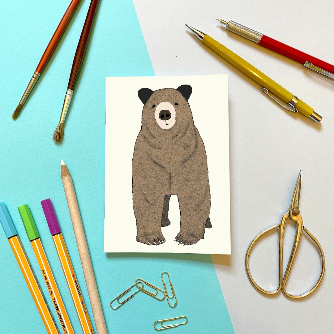A6 Mini Notebook - Toby - A Cute Brown Bear - Etsy