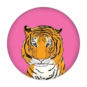 38mm Button Badge Tiger, assorted colours available image 3