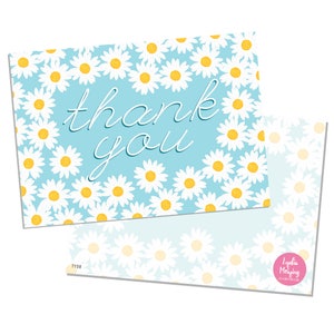 Pack de 10 Merci cartes postales avec enveloppes Kraft brun - Marguerite