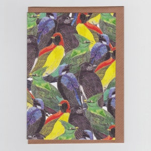 Pássaros Pássaros Pássaros | Cartão de felicitações com pássaros tropicais