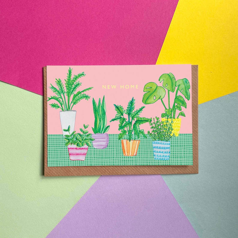 New Home House Plants Greetings Card 画像 1