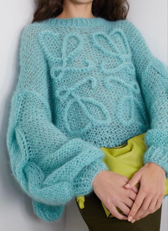 Hand Knitted Silk & Mohair Sweater | Lightweight Fluffy Mohair Jumper | Luxury Handmade Knitwear