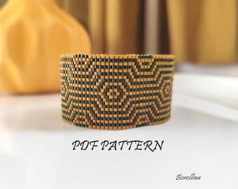 Beaded Bracelet Pattern, Odd Count Peyote Stitch, Miyuki Delica (PDF Pattern)