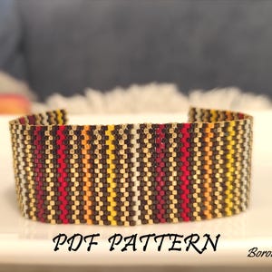 Multicolor Beaded Bracelet Pattern, Odd Count Peyote Stitch Pattern, DIY Miyuki Delica Bracelet PDF Pattern