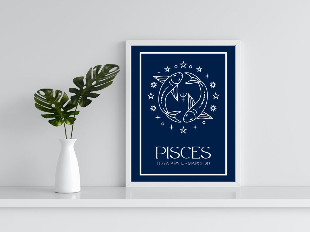 Pisces Pdf Digital Pisces Poster PDF | Astrology Zodiac Wall Art | Instant ...