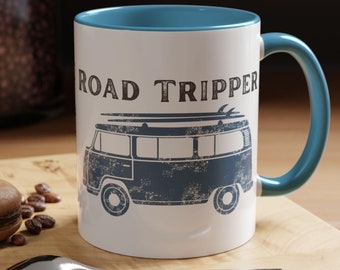Kubek Road Tripper: Zniszczona grafika vana, prezent dla van life