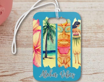 Étiquette à bagage tropicale : accessoires de voyage Aloha Hawaii