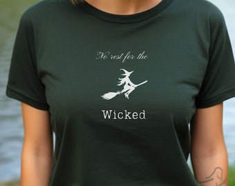 Witch Humor T-Shirt, Flying Witch on Broom Graphic, Minimalist Design, Wiccan Top, Witchy Vibes, Halloween Fan Apparel, Goth Apparel