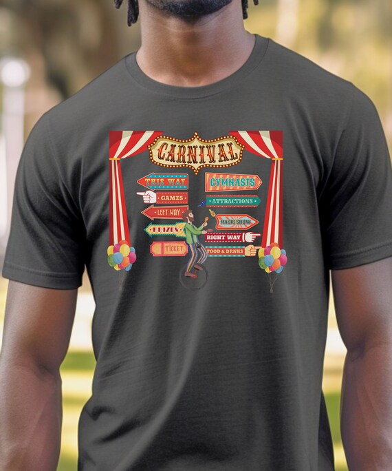 Retro Carnival Graphic T-shirt: Vintage Circus Unisex Tee - Etsy