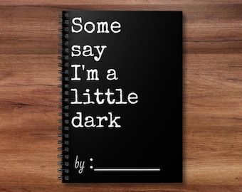 Caderno espiral Dark Vibes, perfeito para fãs de góticos, presente engraçado para meias, presente gótico, diário de crimes reais, presente para fãs de terror