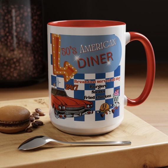 Retro Diner Coffee Mug, Classic American 50's Style Cup, Cool 1950s Style  Tea Cup, 11oz, Gift for Diner Lovers, Restaurant Decor - Etsy
