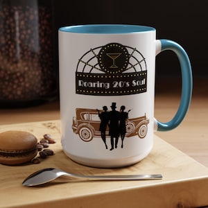 Roaring 20&#39;s Soul Mug, 1920s Graphic, Trendy Vintage Look Gift, Cool Coffee Mug, Daisy Buchanan Theme, Great Gatsby Fan, Stocking Stuffer