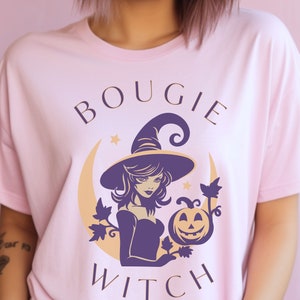 Halloween-T-shirt Bougie Heks, vintage look heks oktober-shirt, grappig Halloween-T-shirt, uniseks Bella & Canvas