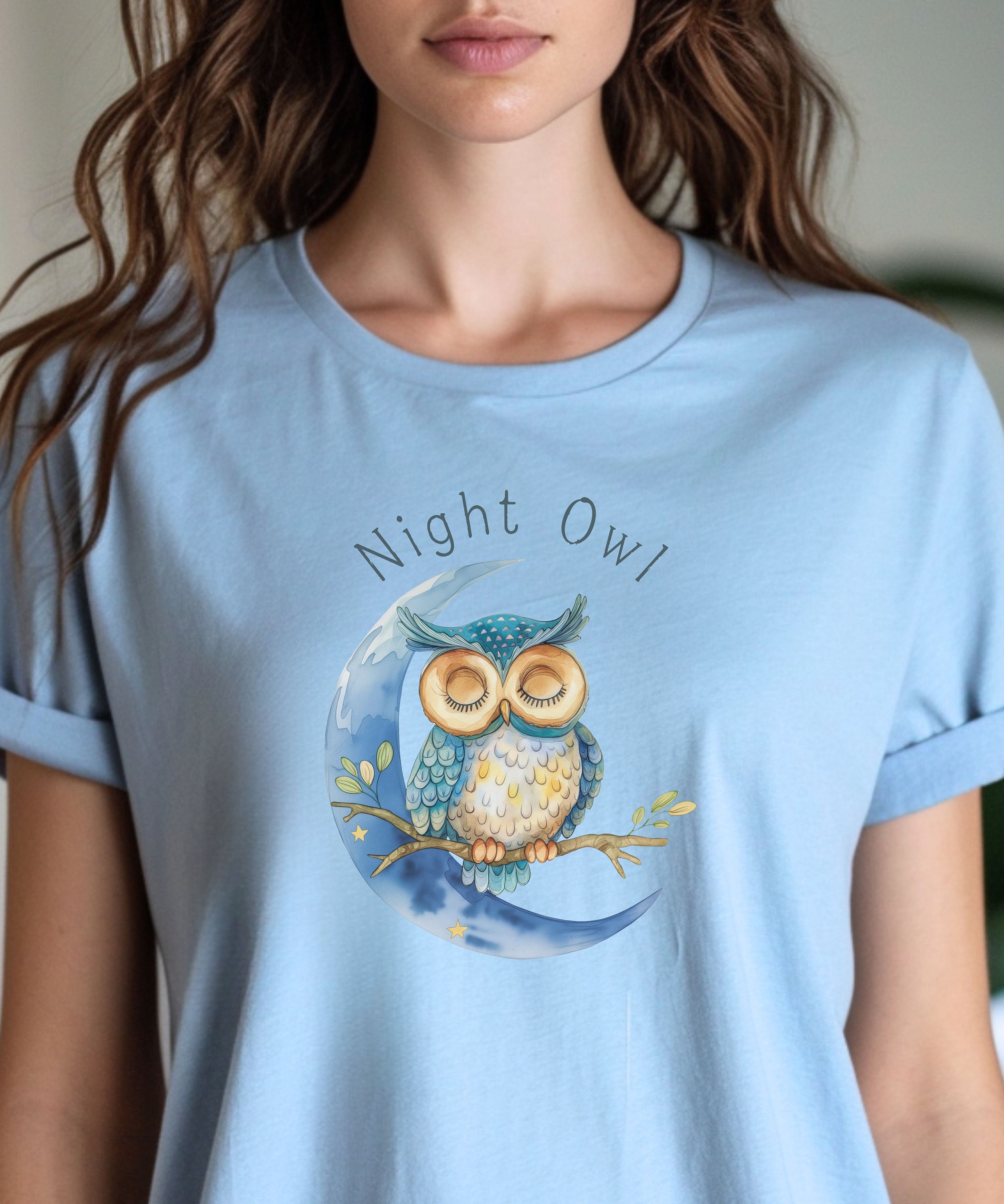 Night Owl T-Shirt, Owl Graphic Tshirt for Her, Nightlife Tee, Late Riser Tshirt, Night Life Tshirt, 