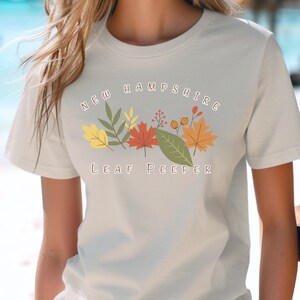 NH Leaf Peeper T-Shirt, NH Autumn Top, New Hampshire Fall T-Shirt, Leaf Peeping Tshirt, New England Tourist Gift, New Hampshire Foliage Tee