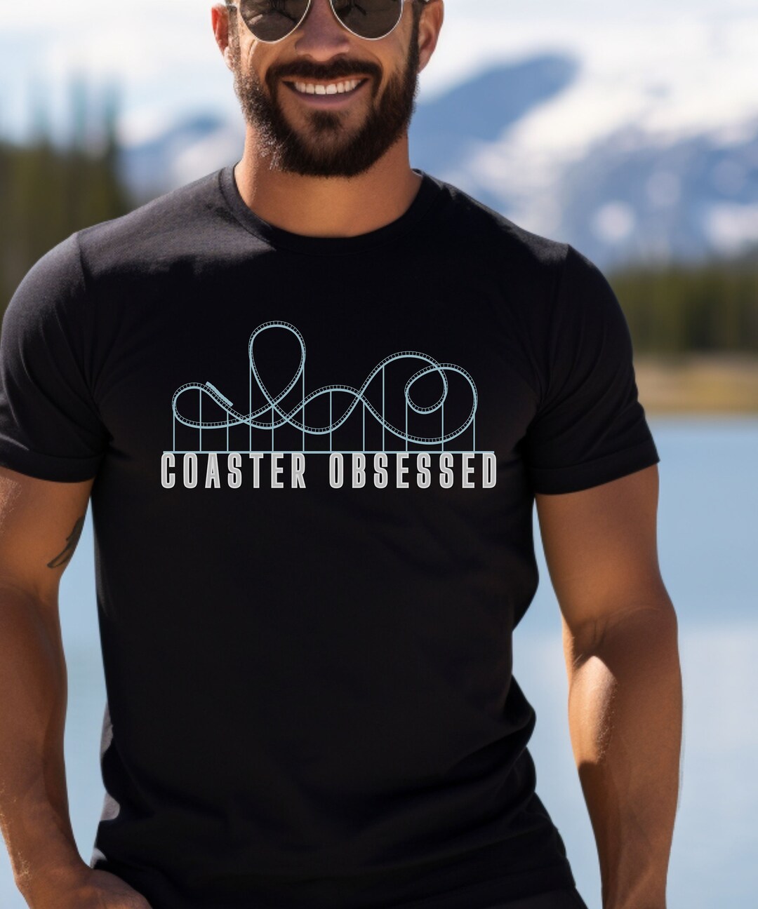 Coaster Merch Coaster Obsessed Rollercoaster Graphic T-shirt, Gift for Amusement Park ...