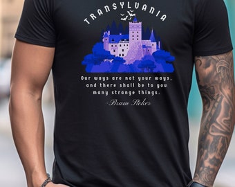 Transylvania Castle Bram Stoker's Dracula Halloween T-shirt, Vampire Halloween Tee, Spooky Season Goth Apparel, Horror Fan Gift, Dark Vibes