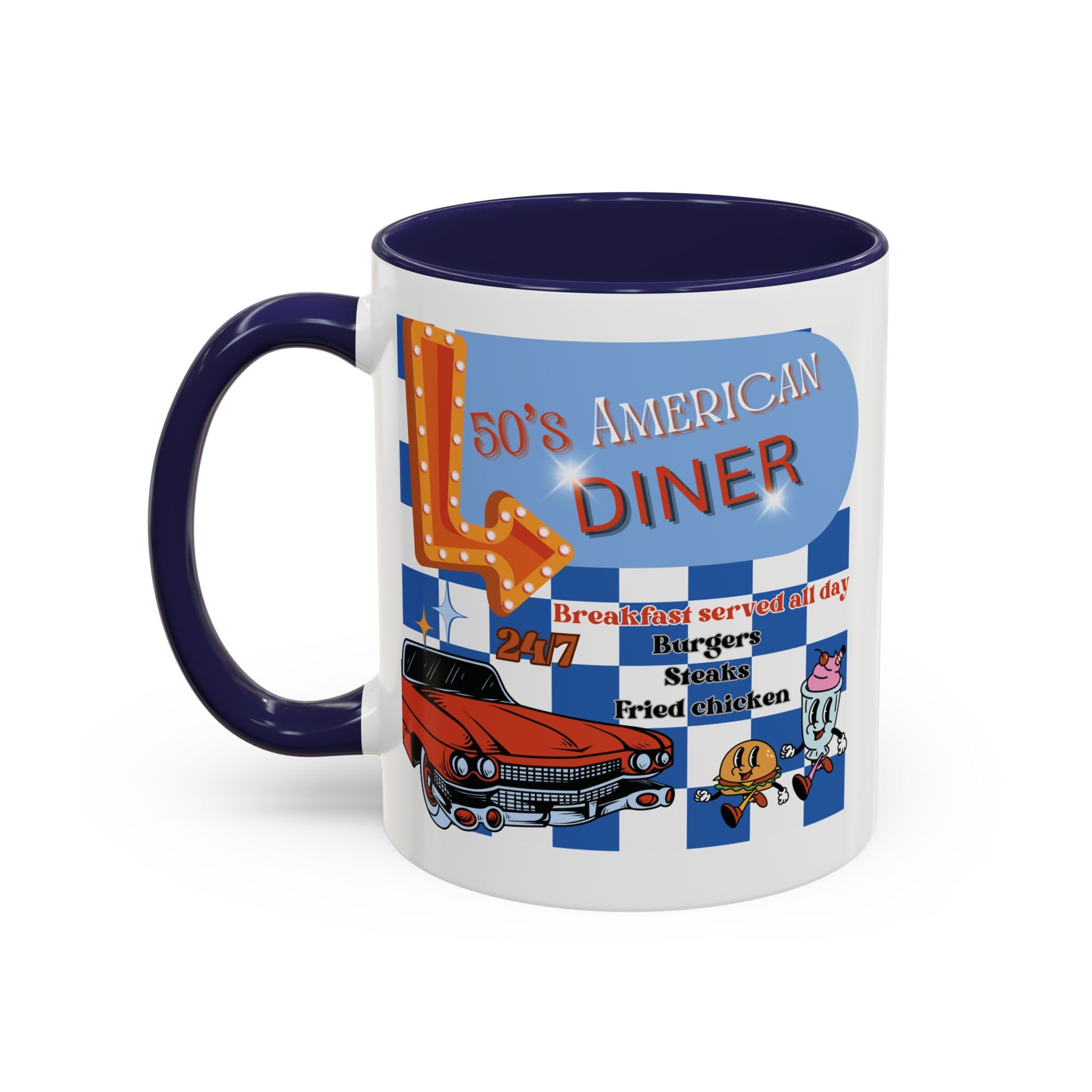 レトロダイナーコーヒーマグ、クラシックアメリカン50年代スタイル