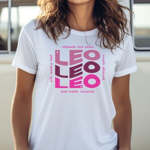 Leo Astrological T-shirt, Womens Leo Tee, Astrology Leo Top, Leo Horoscope Apparel, Star Sign Gift, Celestial Zodiac Shirt, Gift for Her