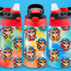 12 Oz Tumbler Wrap For Boys Kids Flip Top Sippy Cup Tumbler Wrap Straight Children&#39;s Toddlers Tumbler Sublimation Design PNG For Boys