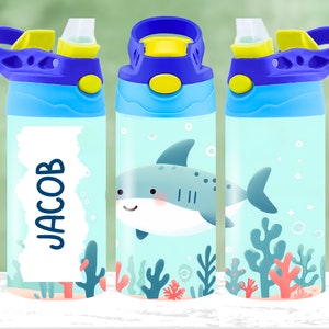 12 Oz Shark Tumbler Wrap Kinder Wasserflasche Flip Top Schnabeltasse Design Tumbler Wrap für Jungen Sublimation Digitaler Download Png-Datei
