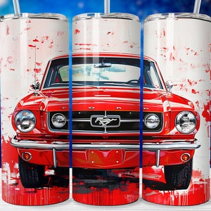 Ford Mustang Tumbler Wrap Vintage Muscle Car Sublimation Print Car Tumbler Wrap 20 Oz Skinny Straight Tumbler Wrap Digital Download Png